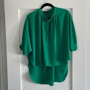 BCBGMaxAzria Green Button Down Blouse